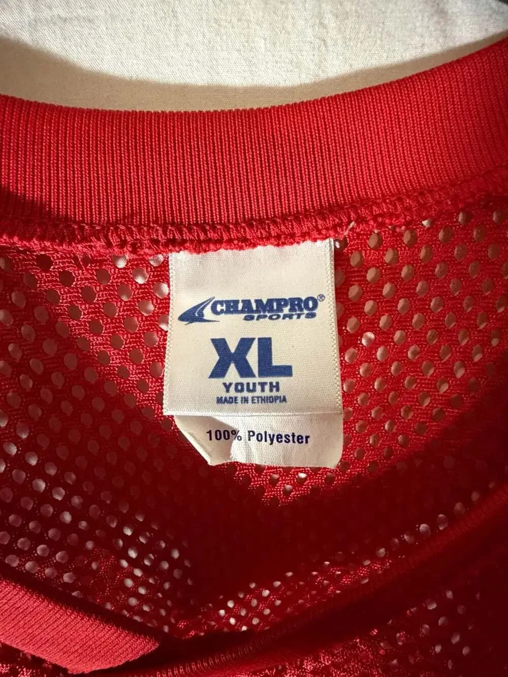 Champro Sports Youth XL Red Mesh Football Practice Jersey T-Shirt 100% Polyester